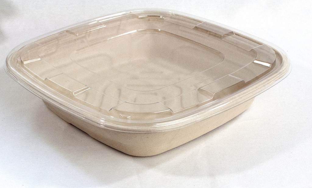[PUL512240F025-SAT] Couvercle rPET pour saladier traiteur BEPULP 36x36cm 25pcs