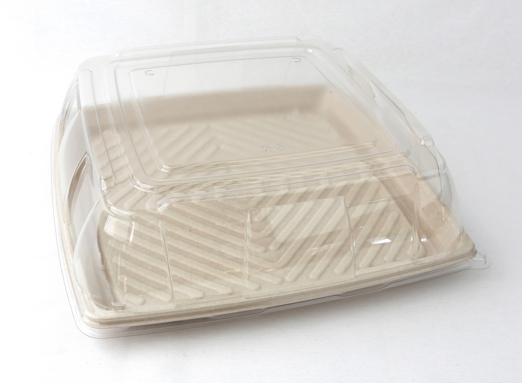 Couvercle rPET dôme pour plateau carré 27x27cm 25 pcs
