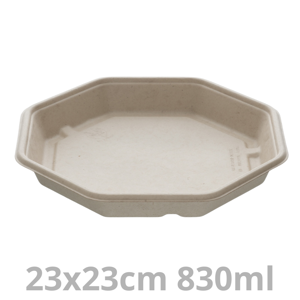 [PUL39029-SAT] Assiette octogonale BEPULP 830ml 23x23cm 6x50pcs
