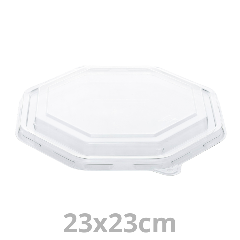 [PUL53929-SAT] Couvercle rPET pour assiette octogonale 23x23cm 2x50pcs