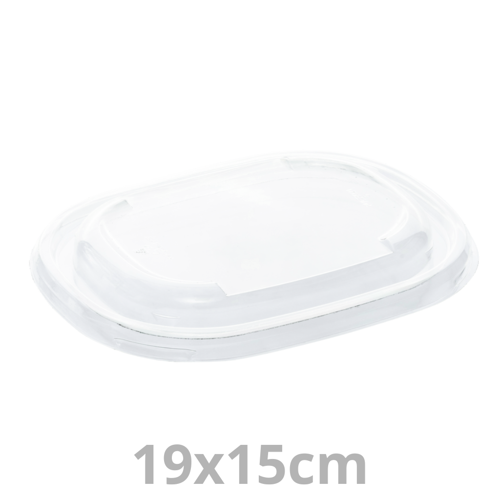 [PUL58021-SAT] Couvercle rPET pour saladier ovale BEPULP 19x15cm 6x50pcs