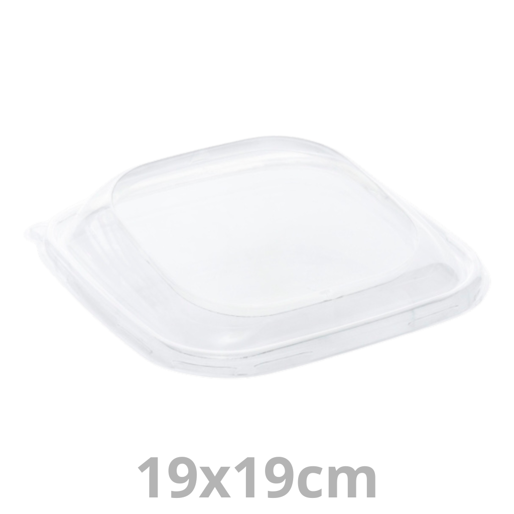 Couvercle rPET pour saladier carré biseauté BEPULP 19x19cm 6x50pcs