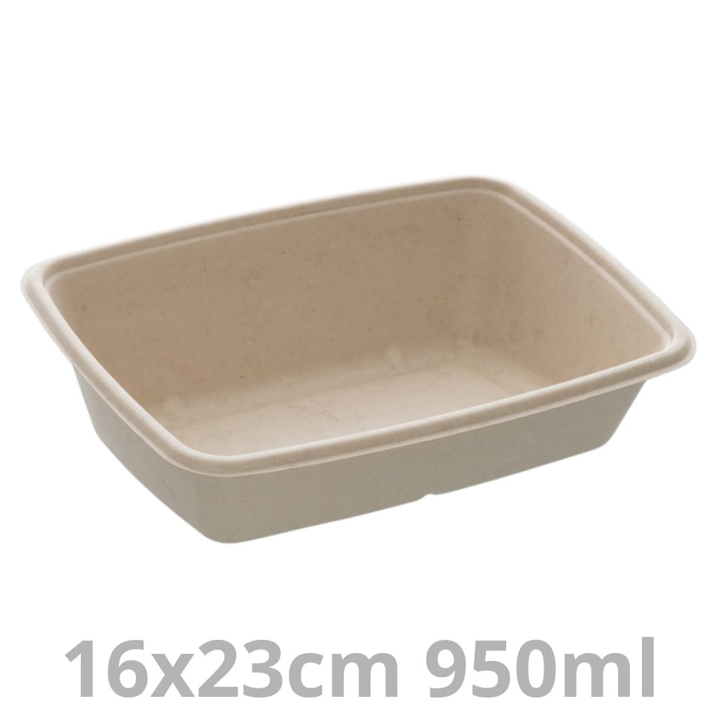 [PUL46230-SAT] Barquette rectangulaire biseauté BEPULP 950ml 16x23cm 4x75pcs