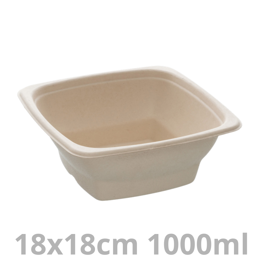 [PUL49032F-SAT] Saladier carré BEPULP 1000ml 18x18cm 4x75pcs