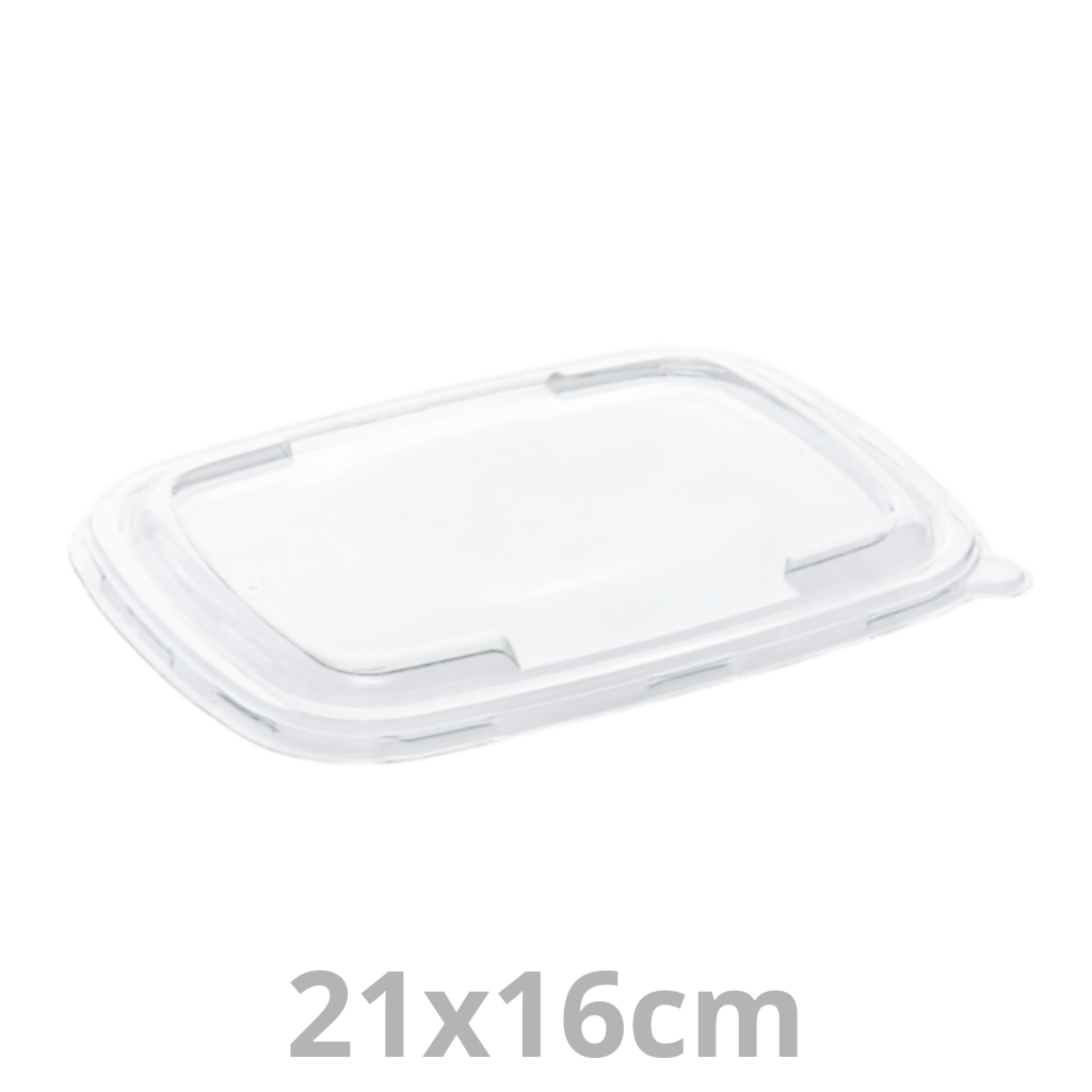 Couvercle rPET pour barquette rectangulaire laminé BEPULP 21x16cm 6x50pcs