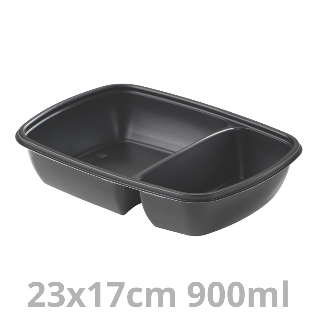 [HOT78229-SAT] FastPac barquette rectangulaire 2 compartiments 900ml 23x17cm 4x75pcs