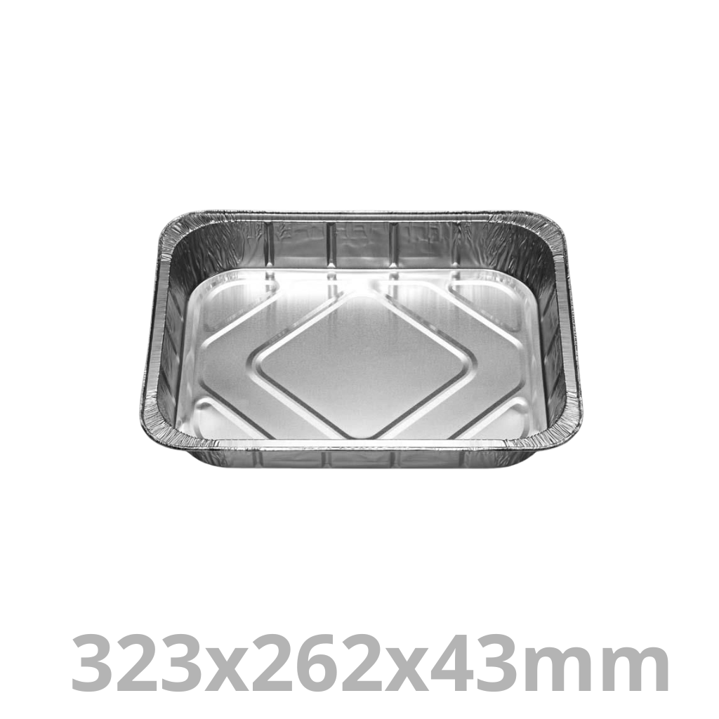 Barquette gastro 1/2 en alu avec bord roulé 323x262x43mm 2700ml 1pc