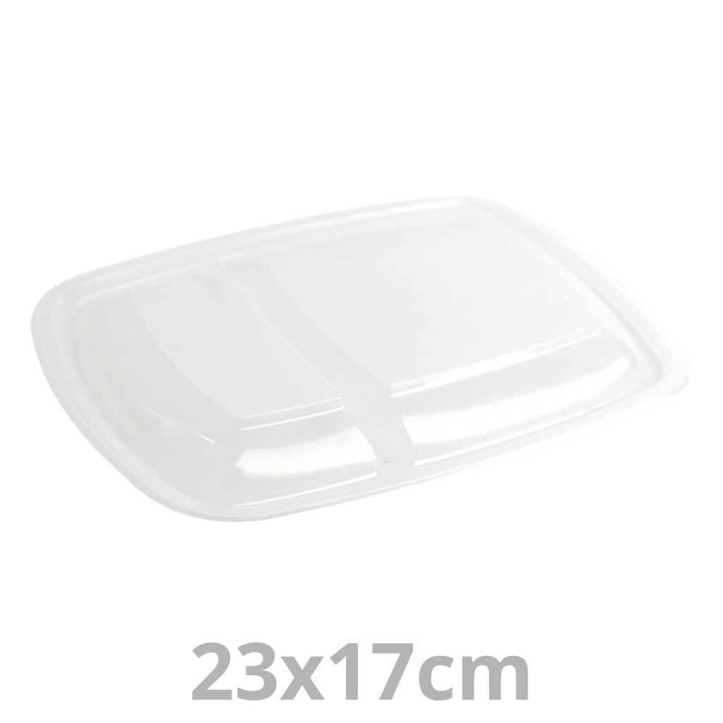 [HOT52872-SAT] Couvercle PP pour FastPac barquette rectangulaire 2 compartiments 23x17cm 4x75pcs