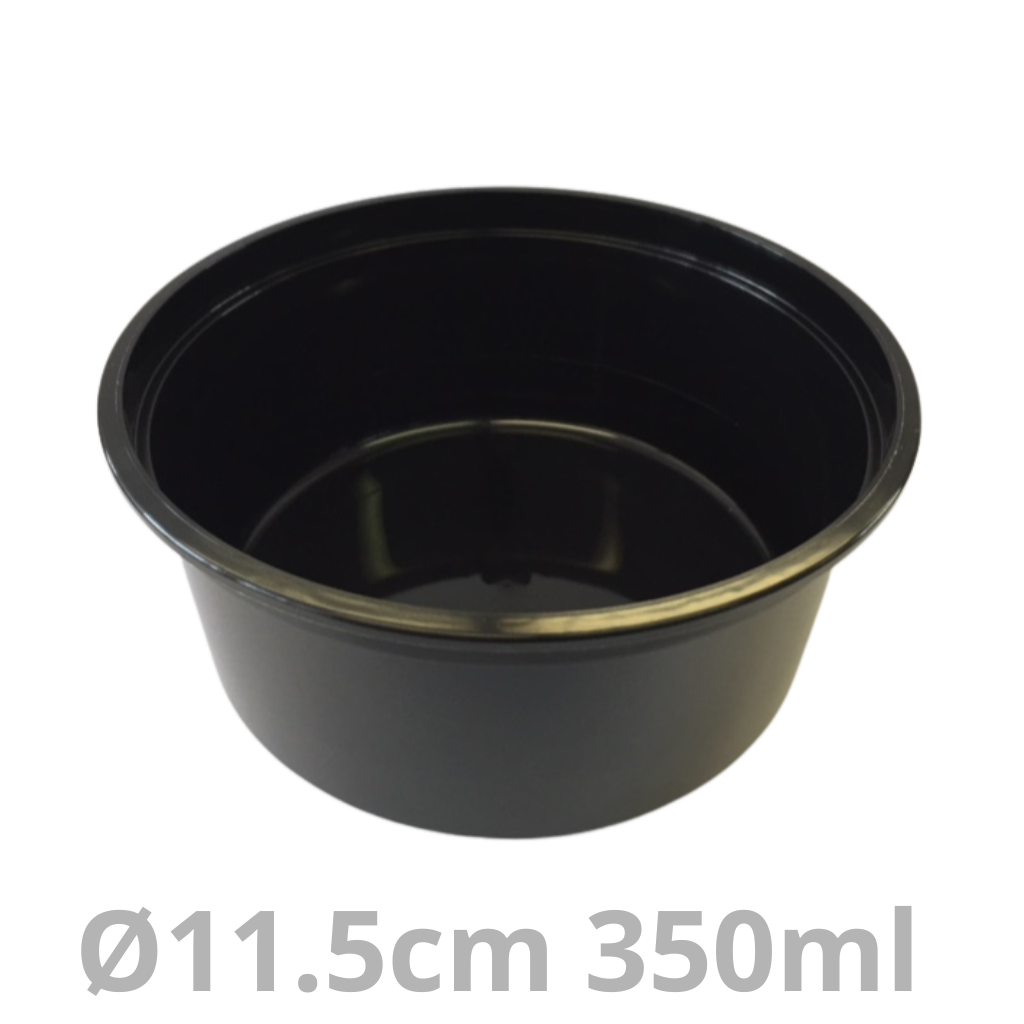 Ravier rond QC noir PP 350ml Ø11.5cm 500pcs