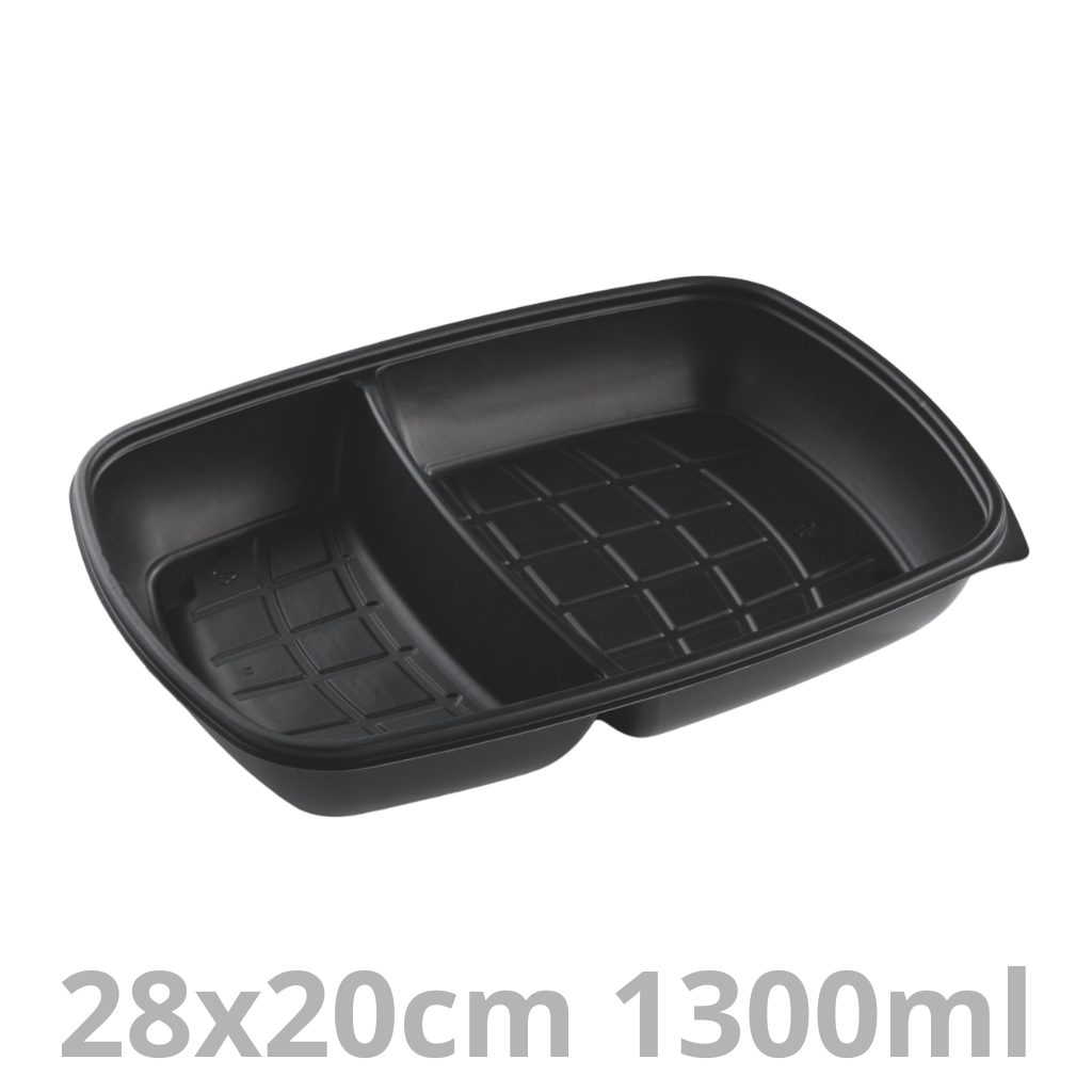 [HOT71243-SAT] FastPac barquette rectangulaire 2 compartiments 1300ml 28x20cm 3x50pcs
