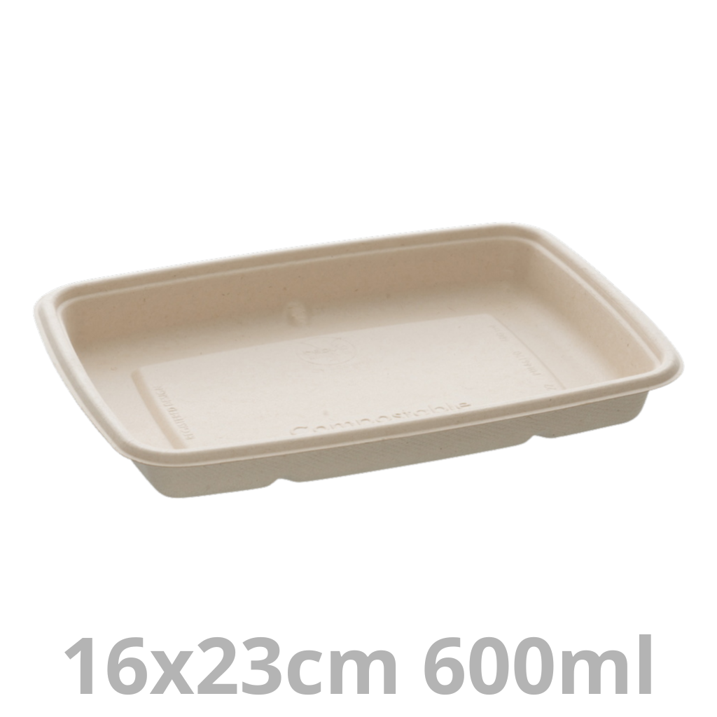 [PUL46120-SAT] Barquette rectangulaire BEPULP 600ml 16x23cm 4x75pcs