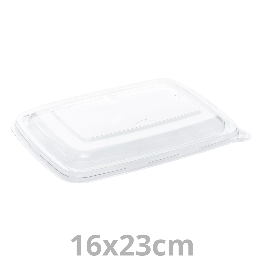 [PUL51601-SAT] Couvercle rPET pour barquette rectangulaire 16x23cm 4x75pcs