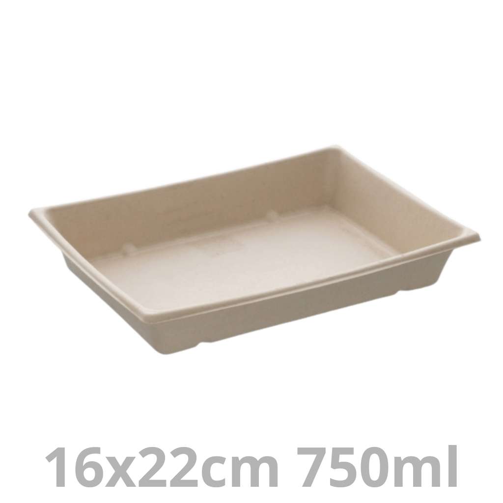 [PUL1622024-SAT] Barquette rectangulaire Pagoda BEPULP 750ml 16x22cm 6x50pcs