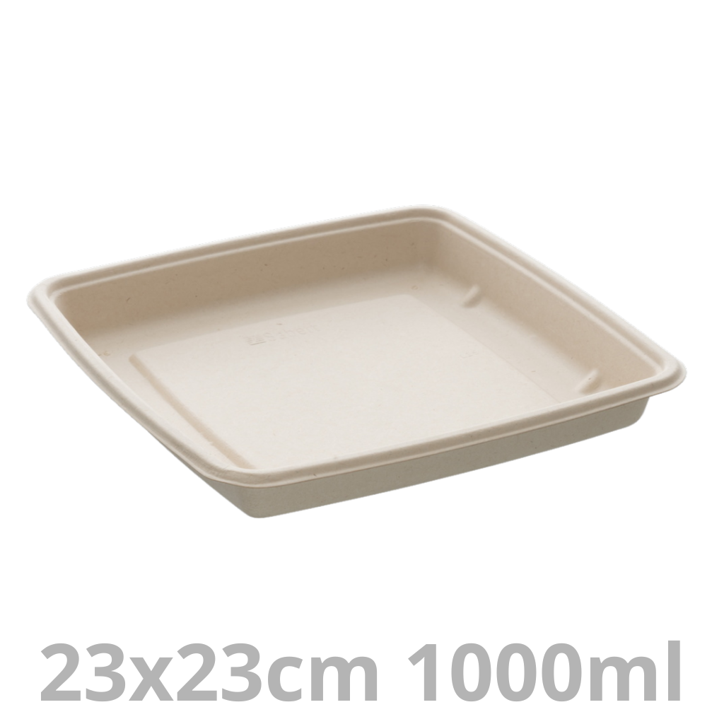 [PUL49132-SAT] Barquette carrée BEPULP 1000ml 23x23cm 300pcs