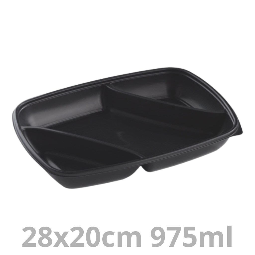 [HOT71335-SAT] FastPac barquette rectangulaire 3 compartiments 975ml 28x20cm 3x50pcs