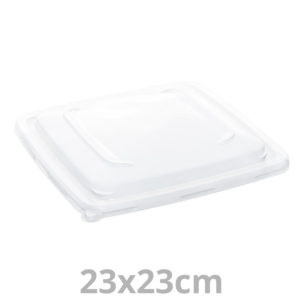 [PUL51901-SAT] Couvercle rPET pour barquette carrée 23x23cm 4x75pcs