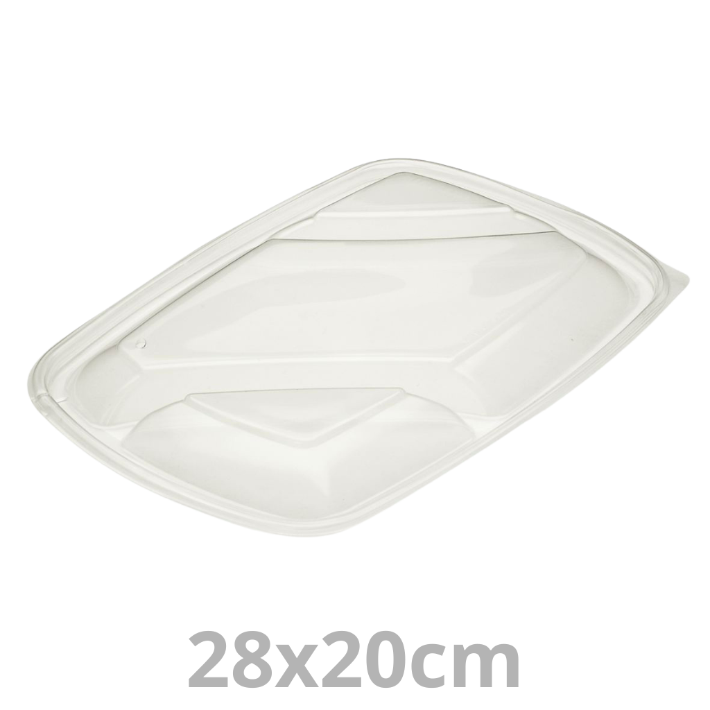 [HOT52173-SAT] Couvercle PP pour FastPac barquette rectangulaire 3 compartiments 28x20cm 3x50pcs