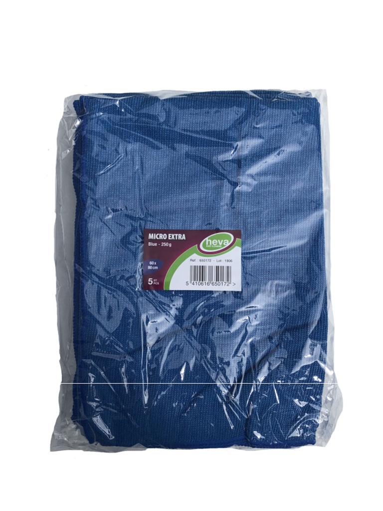 Torchon microfibre bleu 40x40cm 5pcs
