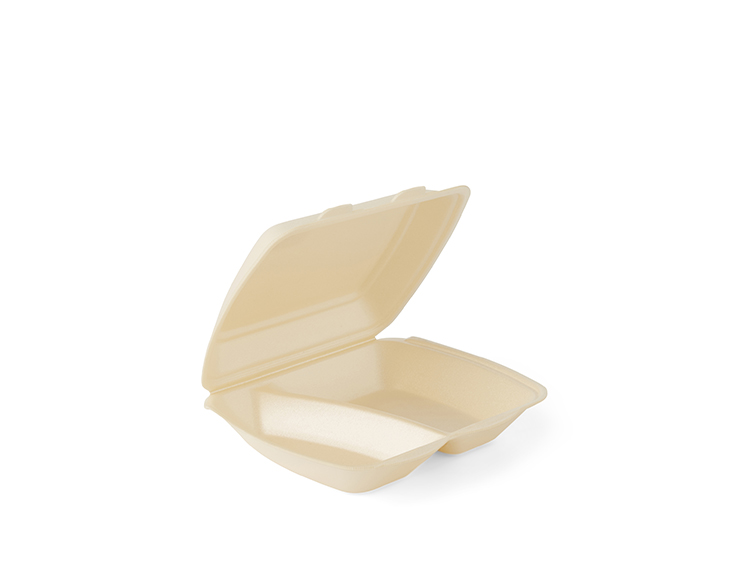 Boite menu hamburger 2 compartiments IP4 XPS 500/350+850ml 25x21cm 2x100pcs