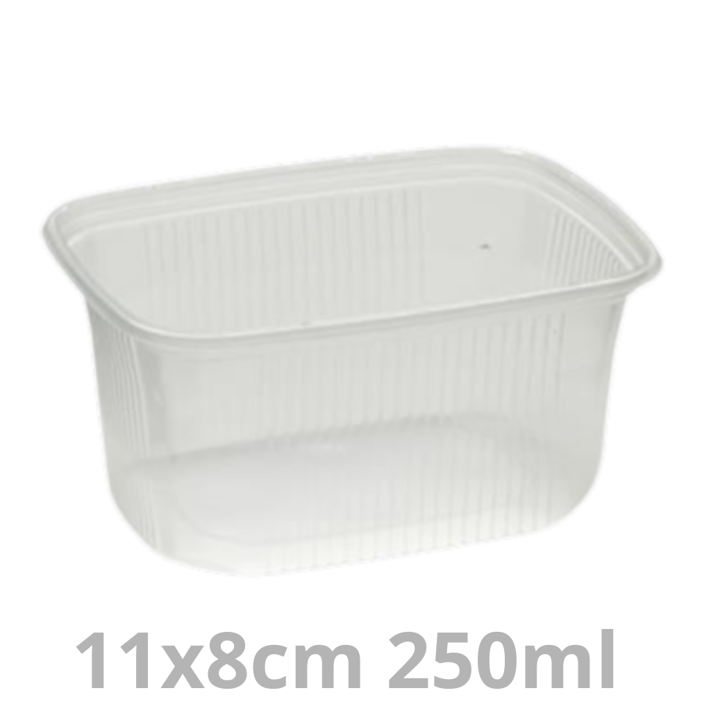 ANL barquette boucherie rectangulaire transparent réutilisable A108R56 PP 250ml 11x8cm 20x100pcs