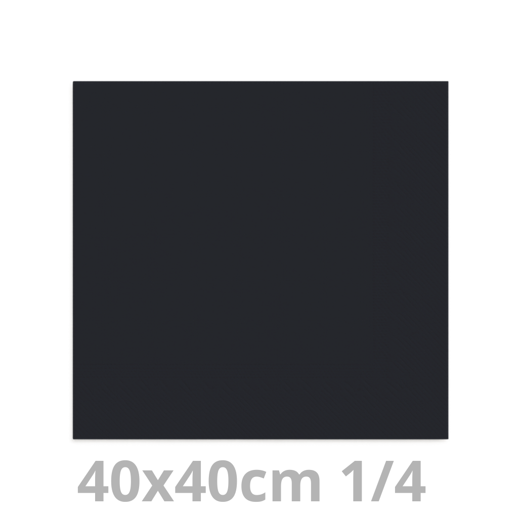 Serviette noir 2 plis 1/4 40x40cm 20x100pcs