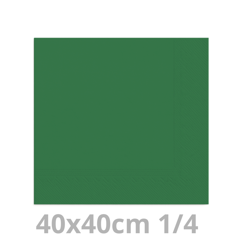 Serviette vert foncé 2 plis 1/4 40x40cm 20x100pcs