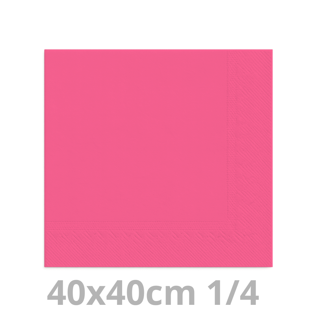 Serviette fuschia 2 plis 1/4 40x40cm 20x100pcs