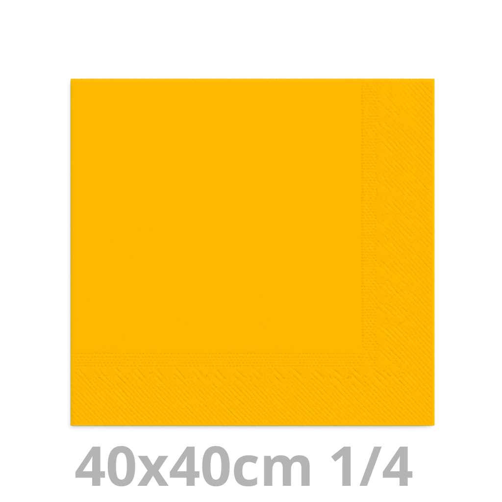 Serviette jaune 2 plis 1/4 40x40cm 20x100pcs