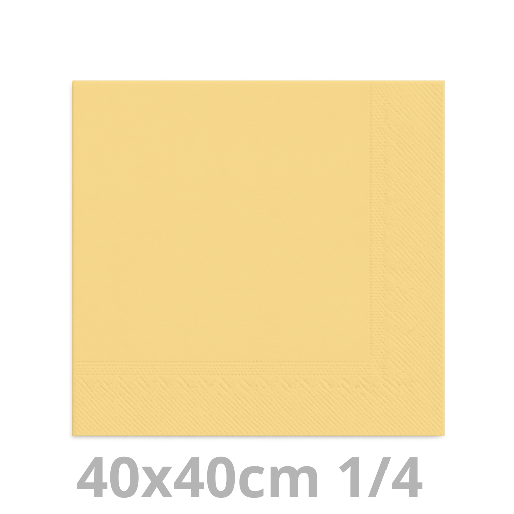 Serviette crème 2 plis 1/4 40x40cm 20x100pcs