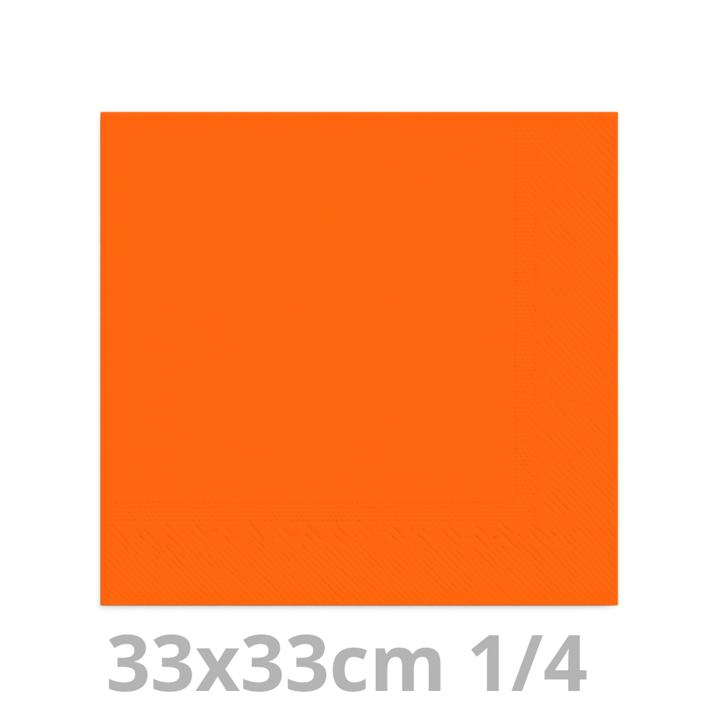 Serviette orange 2 plis 1/4 33x33cm 20x100pcs