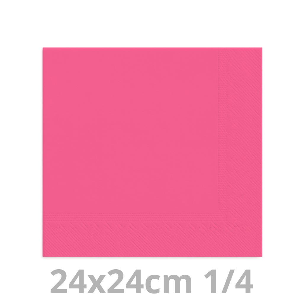 [4V24FUS-BRK] Serviette fuschia 2 plis 24x24cm 8x300Pcs