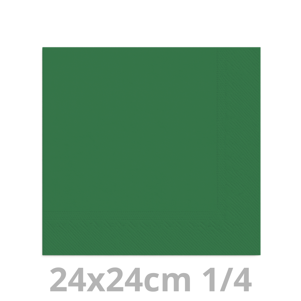 [4V24VEF-BRK] Serviette vert foncé 2 plis 24x24cm 8x300pcs