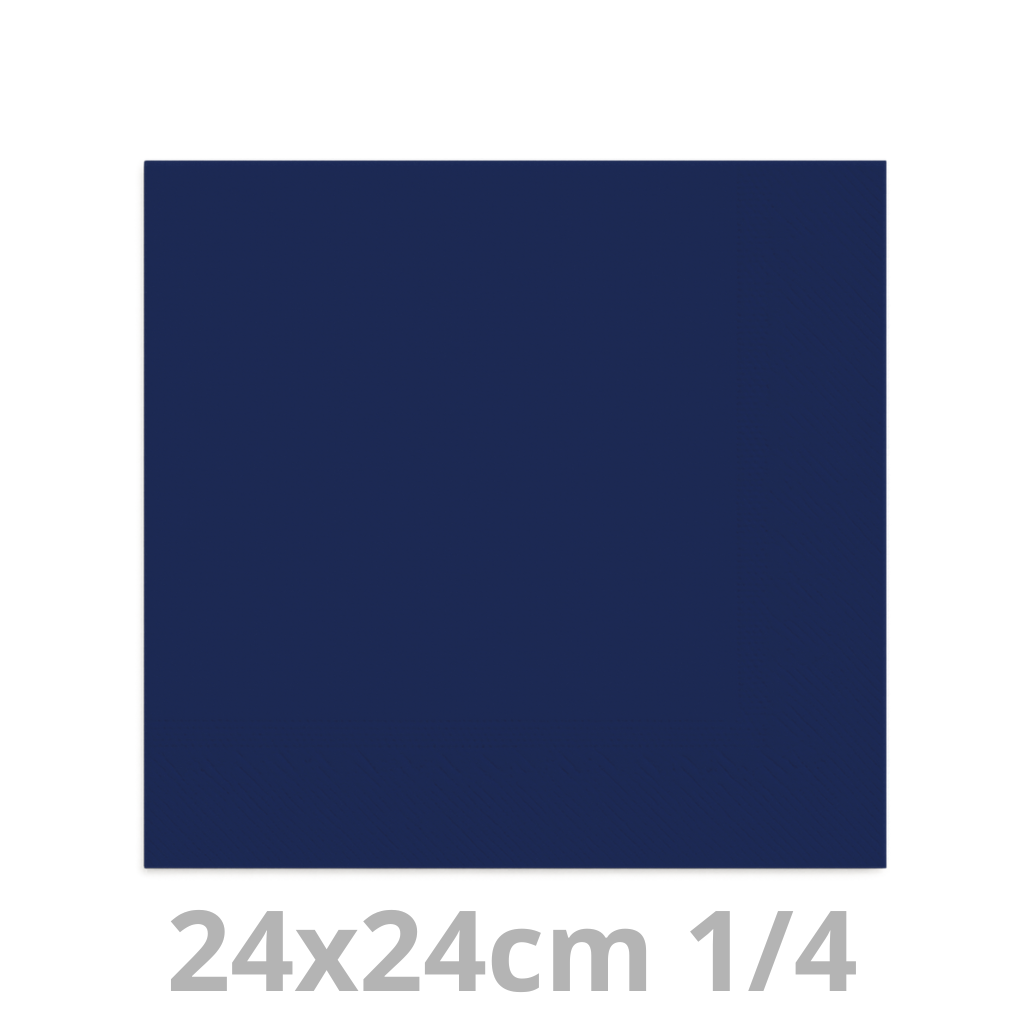 [4V24BLF-BRK] Serviette bleu foncé 2 plis 24x24cm 8x300pcs