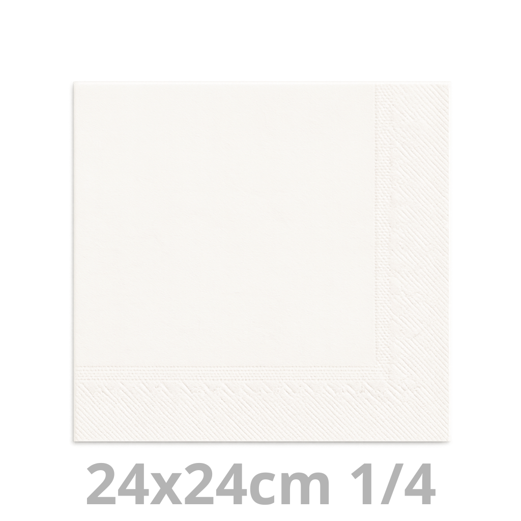 Serviette blanc 2 plis 24x24cm 8x250pcs