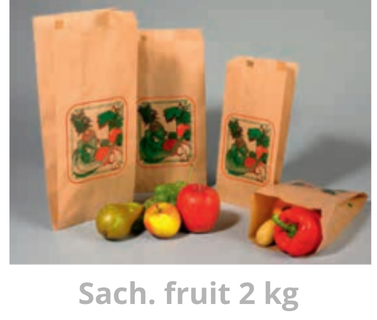 Sachets à fruits 2kg kraft 17x(2x5.2)x38/40cm 1000pcs