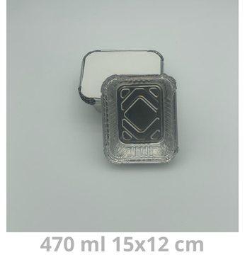 Ravier aluminium avec couvercle 470ml 15x12cm 1000pcs