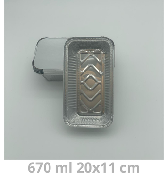 Ravier aluminium avec couvercle 670ml 20x11cm 1000pcs