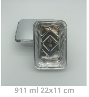 Ravier aluminium avec couvercle 911ml 22x11cm 1000pcs