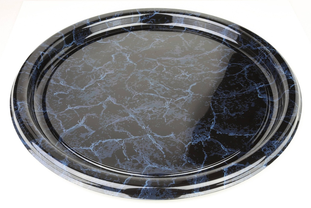 Plateau assiette rond marbré rPET Ø40cm 5pcs