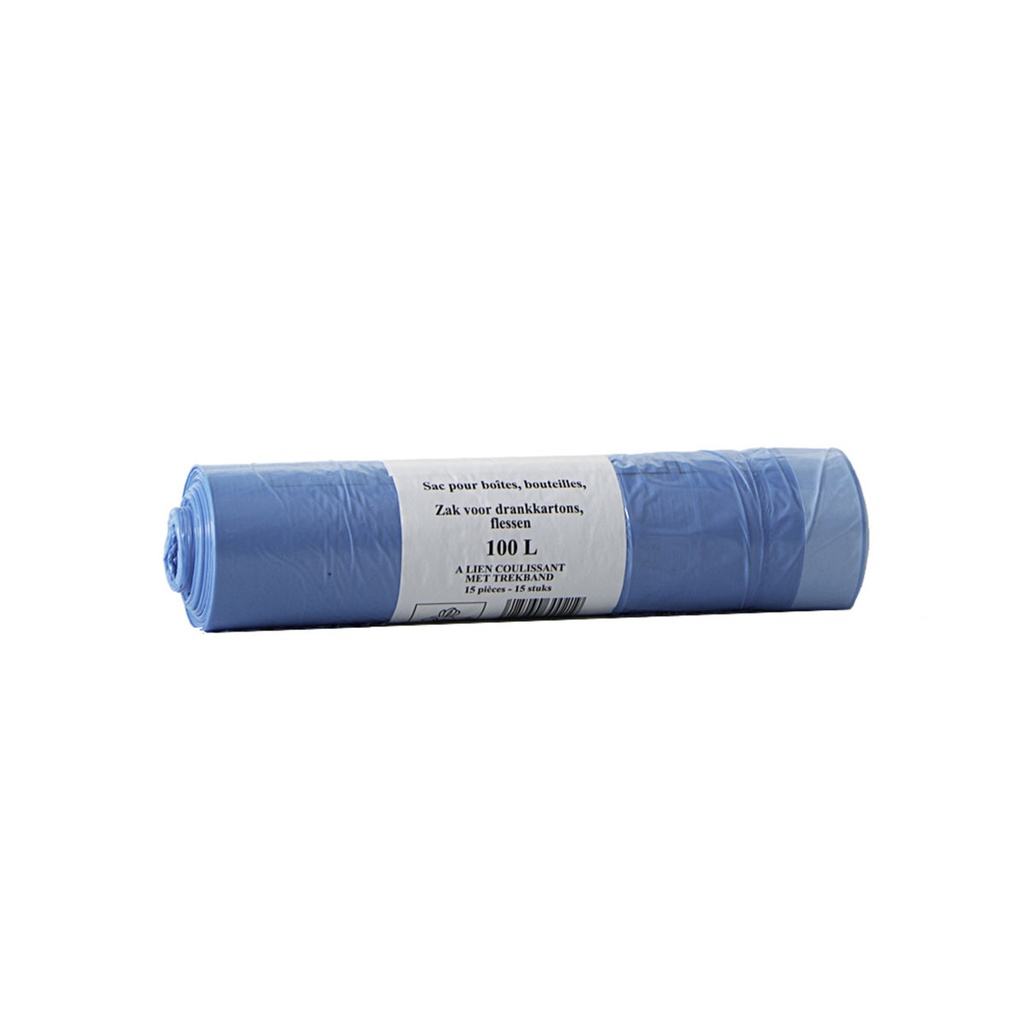 Sac poubelle bleu Bruxelles 100L 20x15pcs