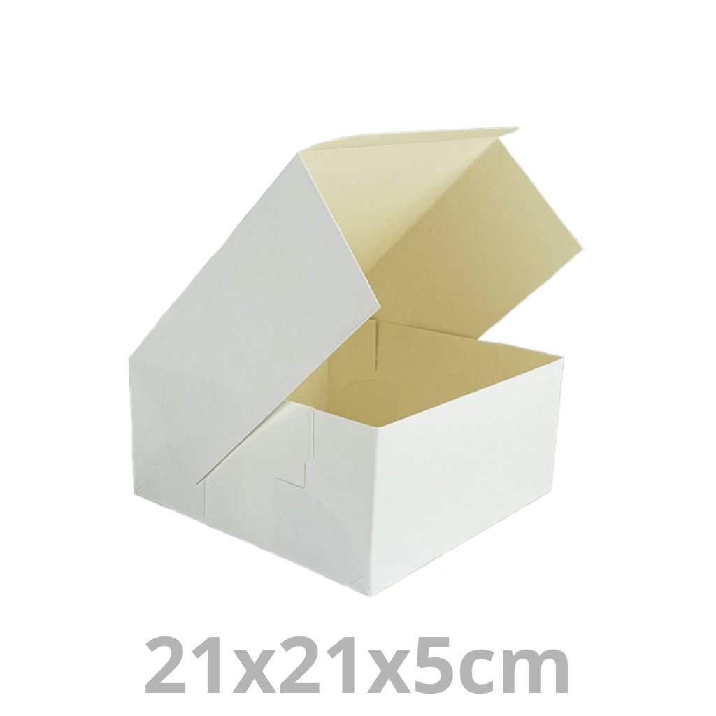 Boite à patisserie Easybox blanc 21x21x5cm 100pcs