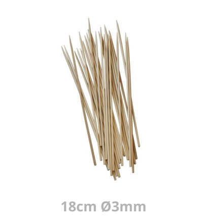 Brochette droite bambou 18cm Ø3mm 100x100pcs