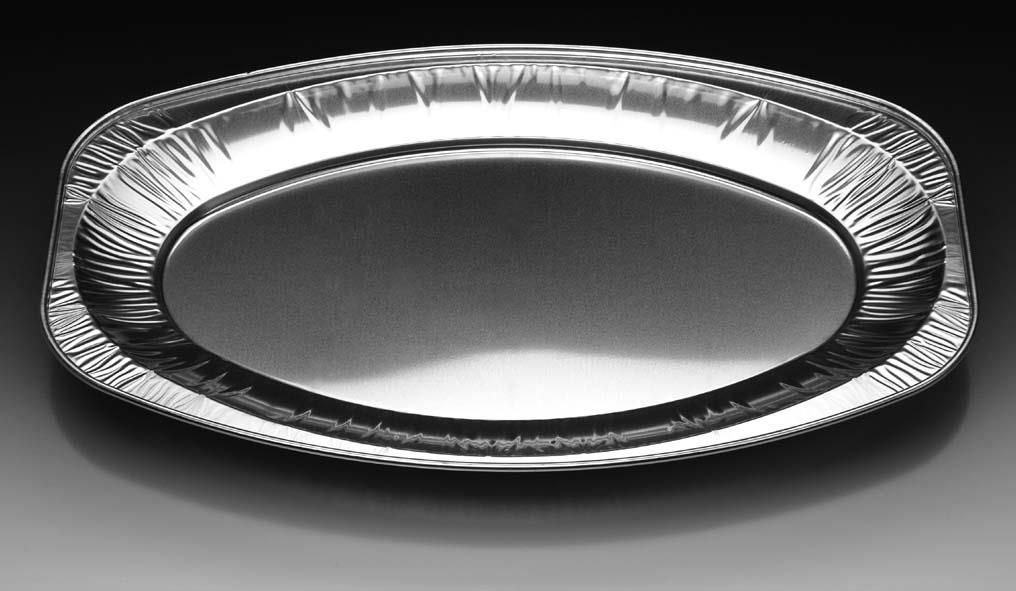 Plateau aluminium ovale ±55cm 50pcs