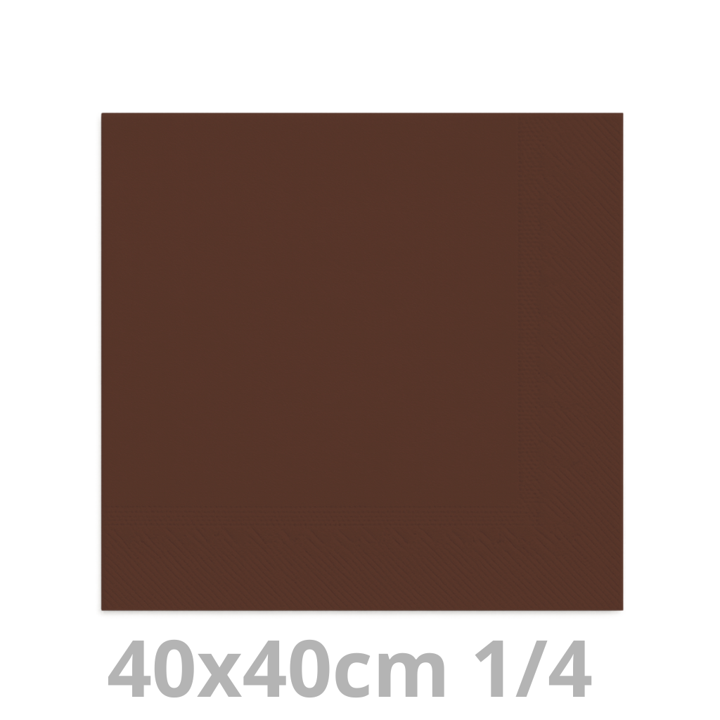 Serviette brun 2 plis 1/4 40x40cm 20x100pcs