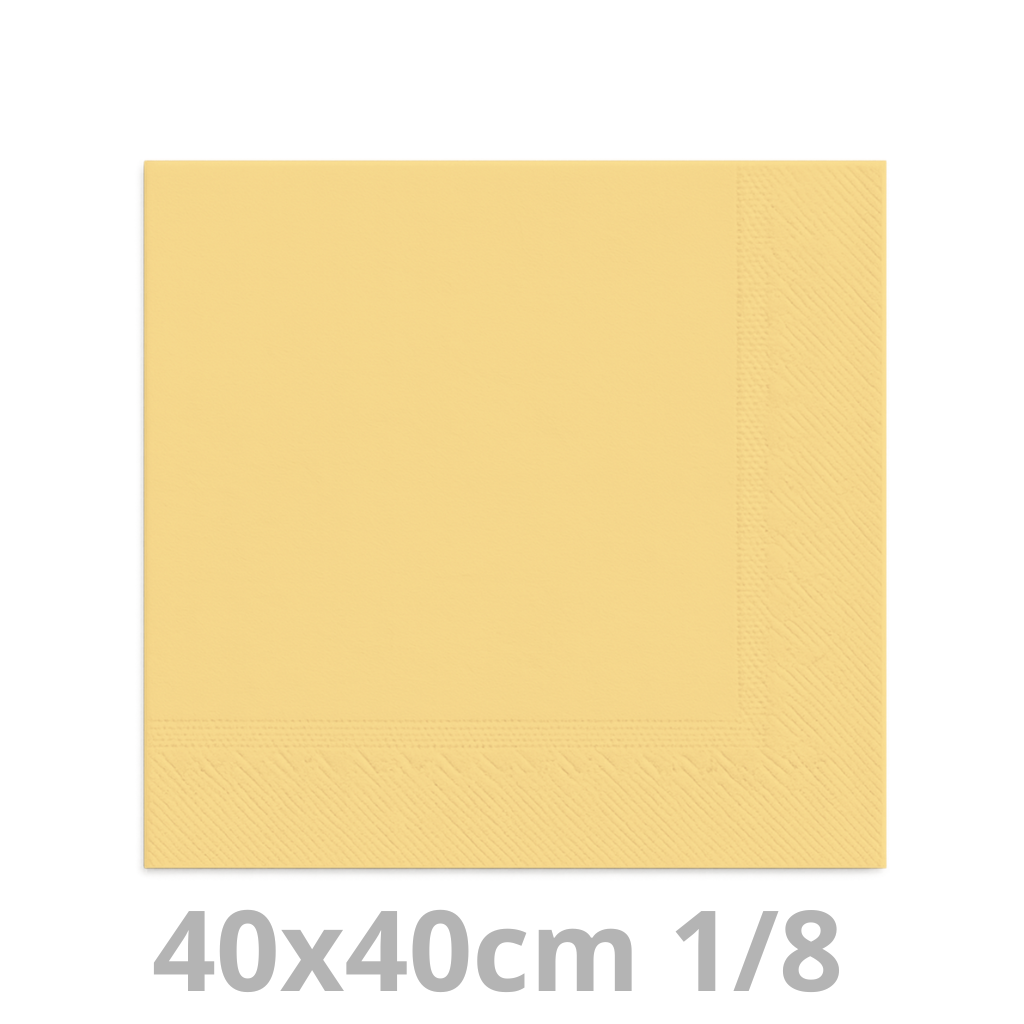 Serviette crème 2 plis 1/8 40x40cm 20x100pcs