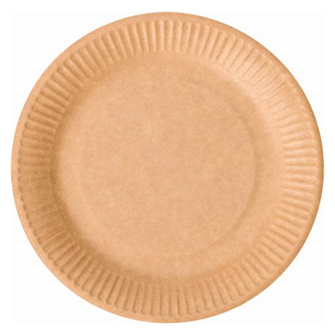 Assiette ronde kraft brun carton Ø18cm 10x100pcs