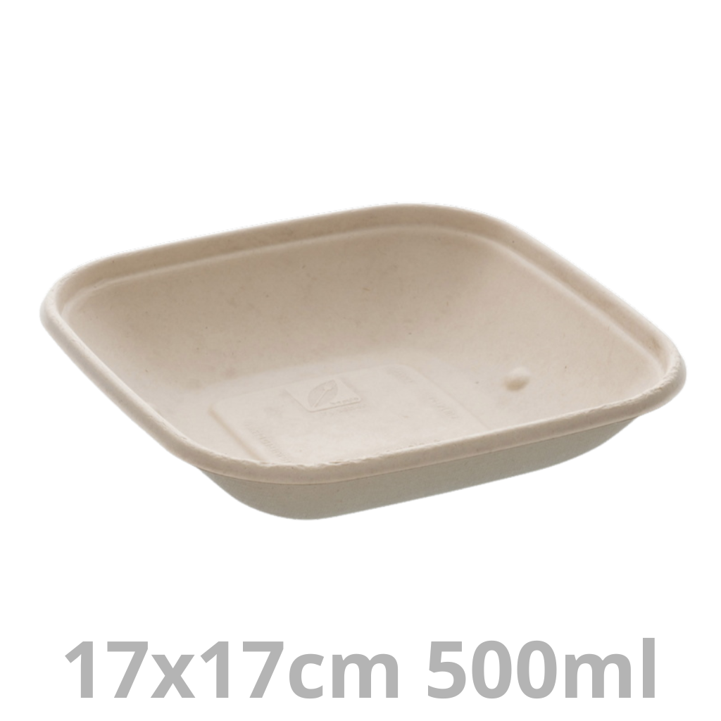 [PUL14116PLA-SAT] Saladier carré laminé BEPULP 500ml 17x17cm 6x50pcs