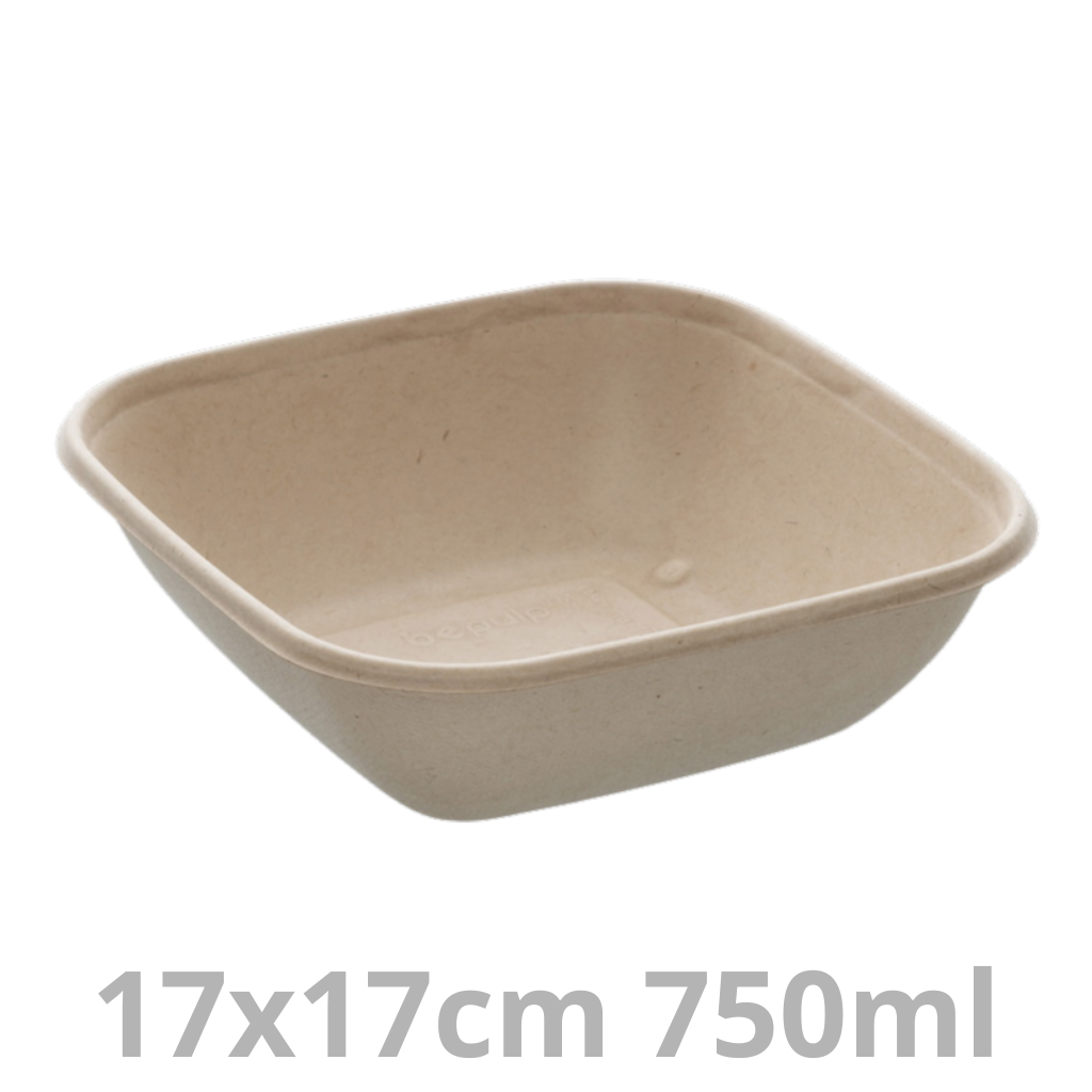 Saladier carré laminé BEPULP 750ml 17x17cm 6x50pcs