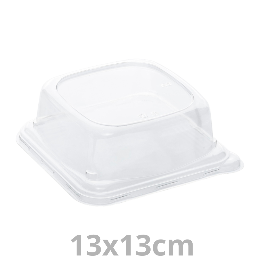Couvercle rPET pour Grab & Go plat carré BEPULP 13x13cm 6x50pcs