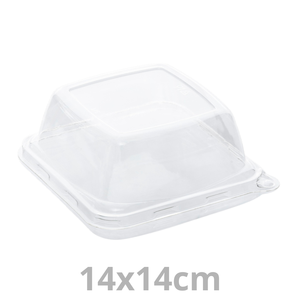 Couvercle rPET pour Grab & Go plat carré BEPULP 14x14cm 6x50pcs